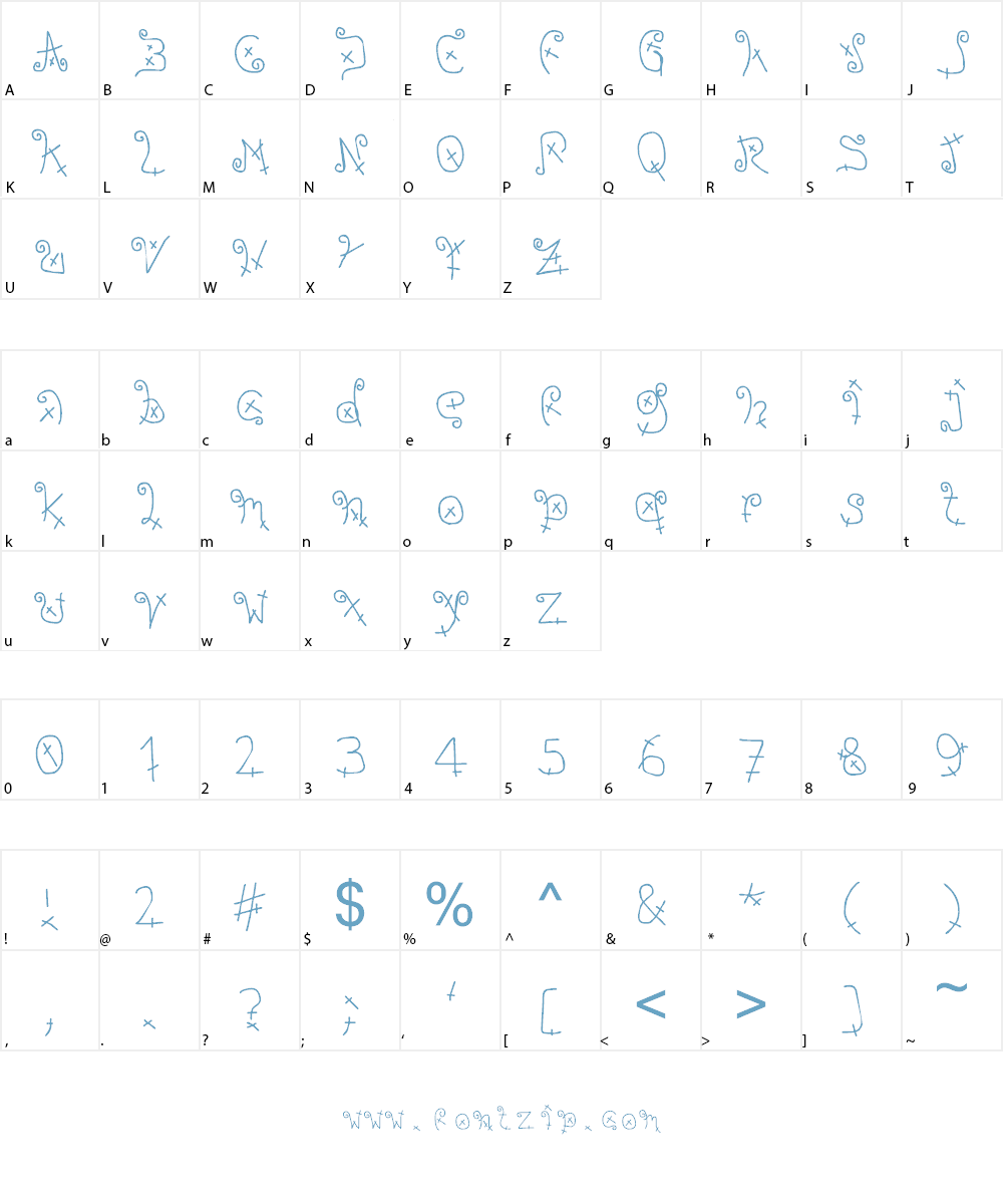 THE NIRVANA Font Character